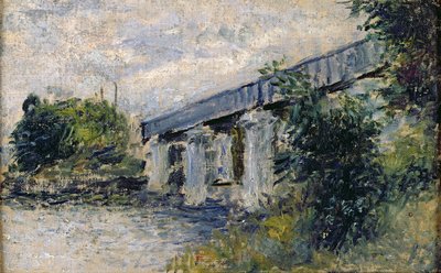 Spoorbrug bij Argenteuil, 1874 door Claude Monet
